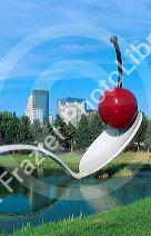 Spoon bridge and cherry in the sculpture garden at the Walker Art Center in Minneapolis, Minnesota.