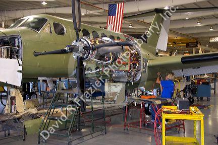 Interior of the Beechcraft factory in Wichita, Kansas.