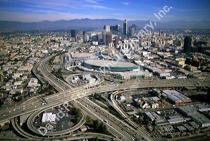 Aerial view of downtown Los Angeles, California.