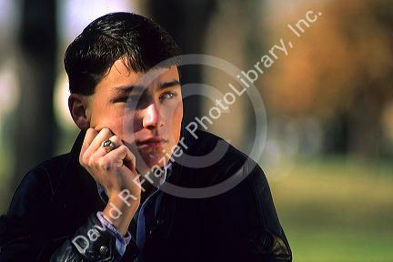 A teenage boy daydreaming. MR