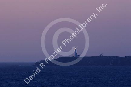 Yaquina Point Lighthouse on the Oregon coast near Newport.