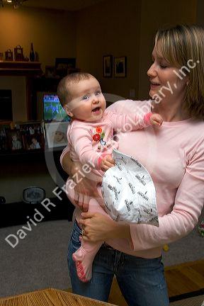 A mother and her infant child. MR