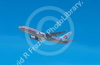 American Airlines Boeing 767 climbing at take off.