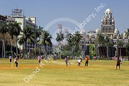 Indians playing a game of cricket in Mumbai Bombay, India.
