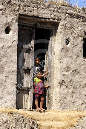 Children at a plains village near Aurangabad, India.