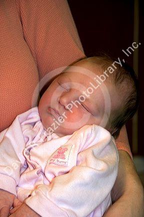 A newborn baby girl. MR