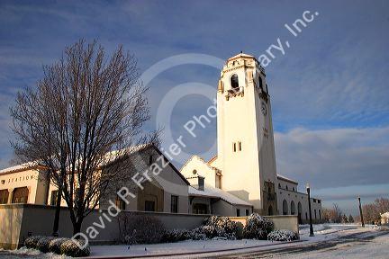 The Boise Train Depot in winter, Boise, Idaho.
