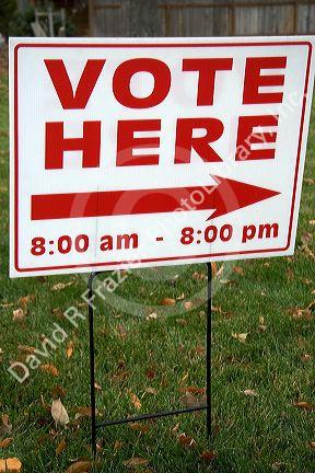 Vote Here sign in Boise, Idaho.