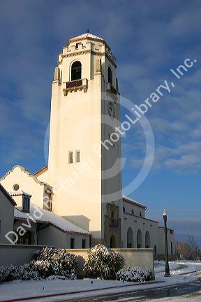 The Boise Train Depot in winter, Boise, Idaho.