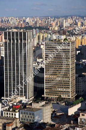 A view of Sao Paulo from atop the Edificio Italia building, Brazil.
