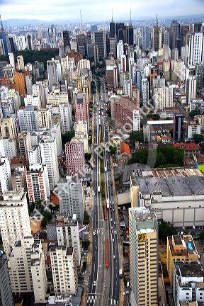 Aerial view of Sao Paulo, Brazil.