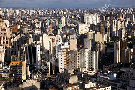 A view of Sao Paulo from the Edificio Italia building, Brazil.