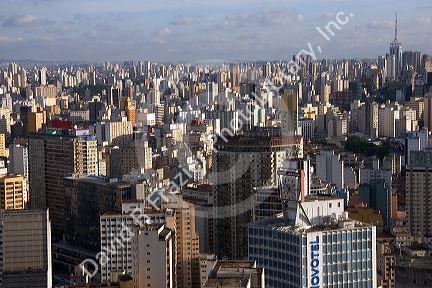 A view of Sao Paulo from atop the Edificio Italia building, Brazil.