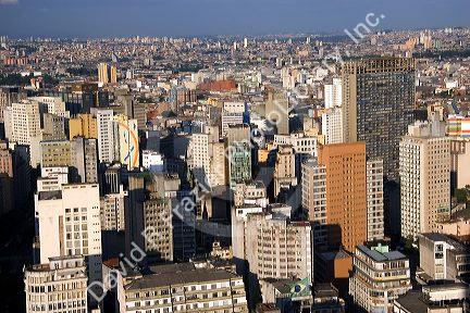 A view of Sao Paulo from atop the Edificio Italia building, Brazil.