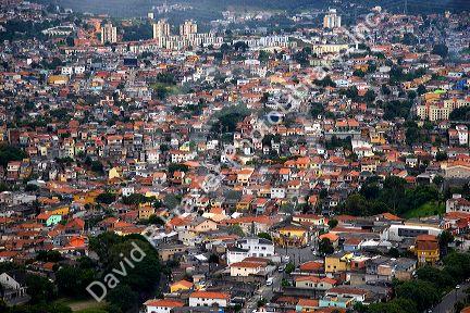 Aerial view of housing in Sao Paulo, Brazil.