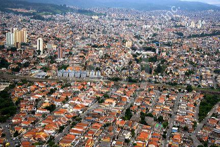 Aerial view of housing in Sao Paulo, Brazil.