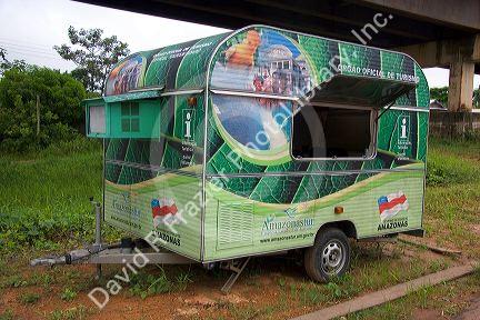 Portable tourist information office in the state of Amazonas, Brazil.