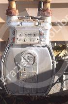 Natural gas meter outside a home.