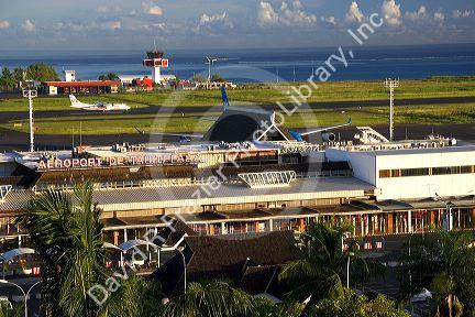 The airport terminal at Papeete on the island of Tahiti.
