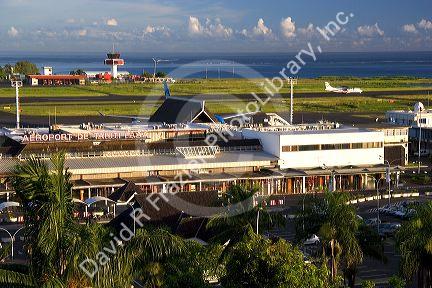 The airport terminal at Papeete on the island of Tahiti.