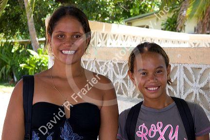 Tahitian girls on the island of Moorea.