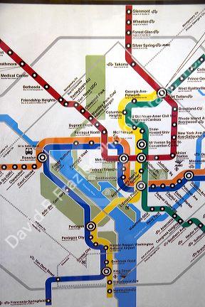 Map of the metrorail system in Washington D.C.