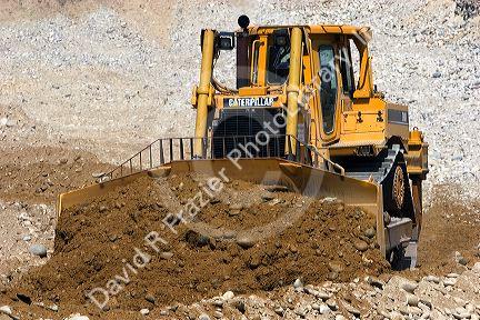 Bulldozer working in a gravel pit near Emmett, Idaho.