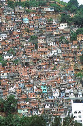 Favella slums of Rio de Janeiro, Brazil.