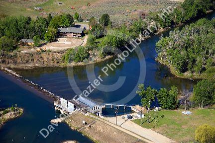 Historic Barber Dam on the Boise River in Boise, Idaho.