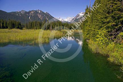 Scenic image of the Washington Cascade Mountains near Snoqualmie, Washington.