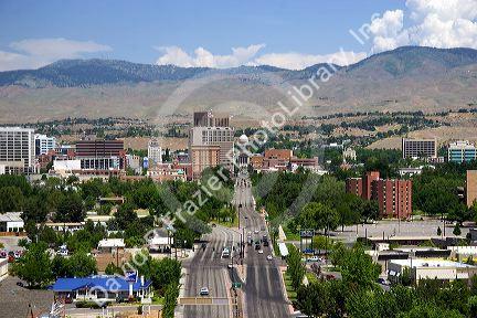 A view of Capitol Boulevard and downtown Boise, Idaho.