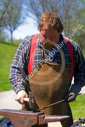 Blacksmith at a civil war reenactment near Boise, Idaho.