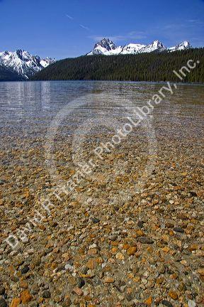 Redfish Lake and the Sawtooth Mountains in Stanley, Idaho.