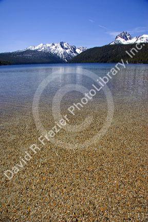 Redfish Lake and the Sawtooth Mountains in Stanley, Idaho.