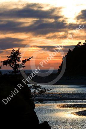 Sunset at Lincoln City on the Oregon Coast.