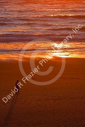 Sunset on the Pacific Ocean at Lincoln City on the Oregon Coast.