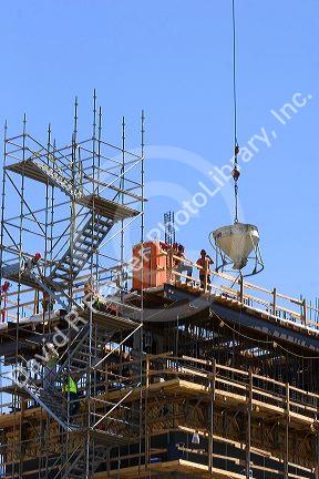 Scaffolding on construction site in Boise, Idaho.
