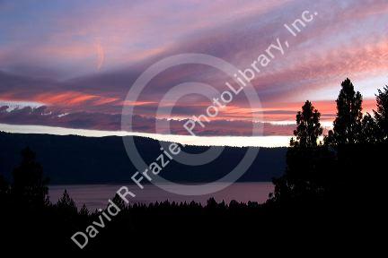 Sunset on Cascade Lake in Idaho.