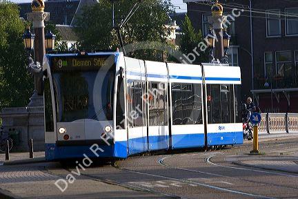 Amsterdam tram line, Amsterdam, Netherlands.