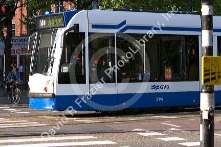 Amsterdam tram line, Amsterdam, Netherlands.