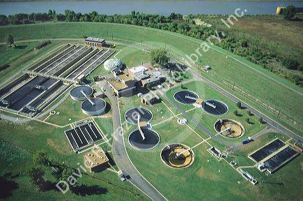 Sewage plant near East St. Louis, Illinios along the Mississippi River.