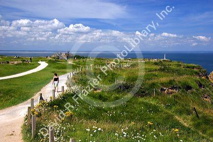 German bunkers at Point du Hoc on the coast of Normandy in northern France.
