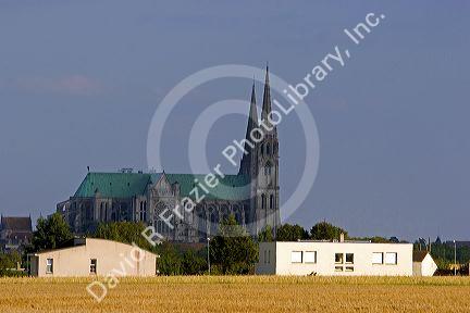 The Cathedral of Our Lady of Chartres at Chartres in the region of Centre, France.