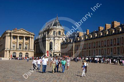 The Palace of Versailles at Versailles in the department of Yvelines, France.