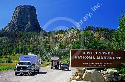 Entrance to Devils Tower National Monument in Wyoming.