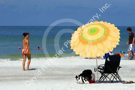 Beach scene at St. Petersburg, Florida.