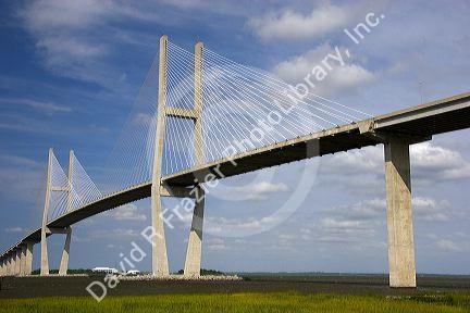 The Sidney Lanier Bridge crossing the South Brunswick River at Brunswick, Georgia.