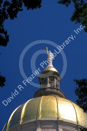 The gold leaf dome and Miss Freedom atop the Georgia State Capitol building in Atlanta.