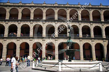 The fountain in the courtyard of the National Palace in Mexico City, Mexico.