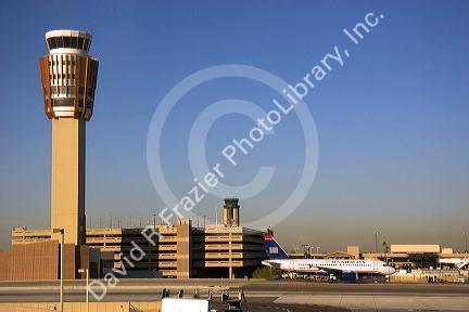 Control tower at the Phoenix Sky Harbor International Airport, Arizona.